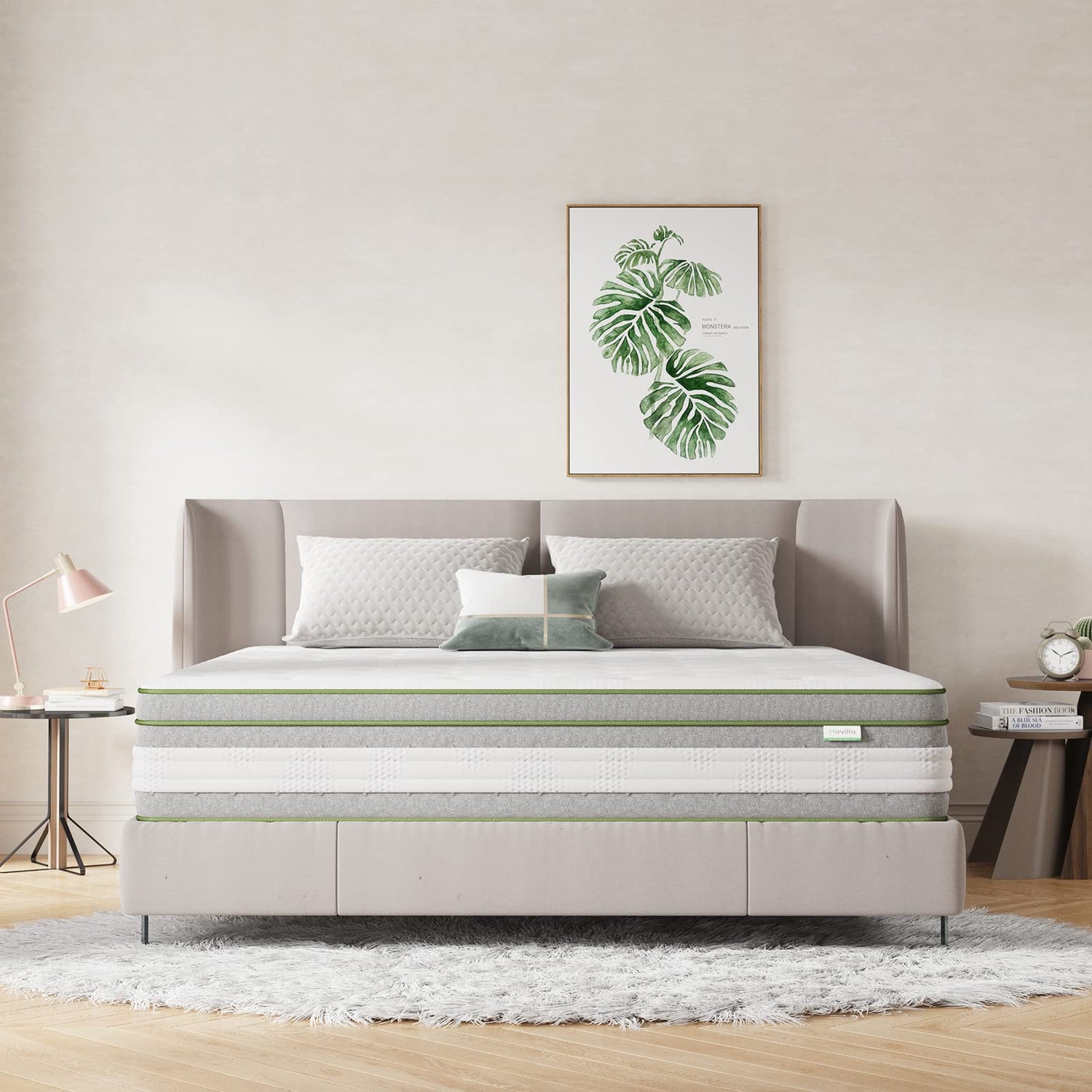 Novilla Colchones Viscoelástico 135x190, Colchón Muelles Ensacados, Espuma de Gel con Memoria, Fibra de Bambú Transpirable, Firmeza Media, Aislamiento de Movimiento, Altura 27 cm