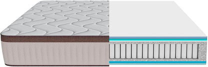 Cecotec Colchón Híbrido Flow 7990 Hybrid 105x190. Multicapa, Núcleo de Muelles Ensacados SpringCore y Viscoelástica ViscoCare+, Altura 30 cm, Firmeza Medio Alta, SeparateMuv & BreathSoft