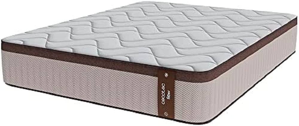 Cecotec Colchón Híbrido Flow 7990 Hybrid 105x190. Multicapa, Núcleo de Muelles Ensacados SpringCore y Viscoelástica ViscoCare+, Altura 30 cm, Firmeza Medio Alta, SeparateMuv & BreathSoft