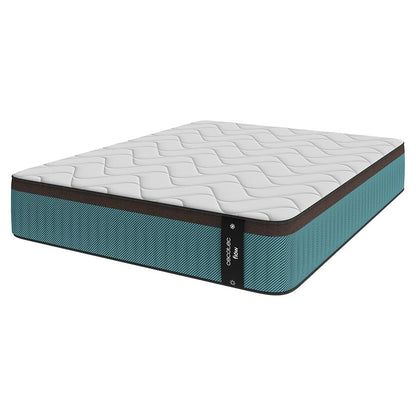 Cecotec Colchón Híbrido Flow 7990 Hybrid 105x190. Multicapa, Núcleo de Muelles Ensacados SpringCore y Viscoelástica ViscoCare+, Altura 30 cm, Firmeza Medio Alta, SeparateMuv & BreathSoft