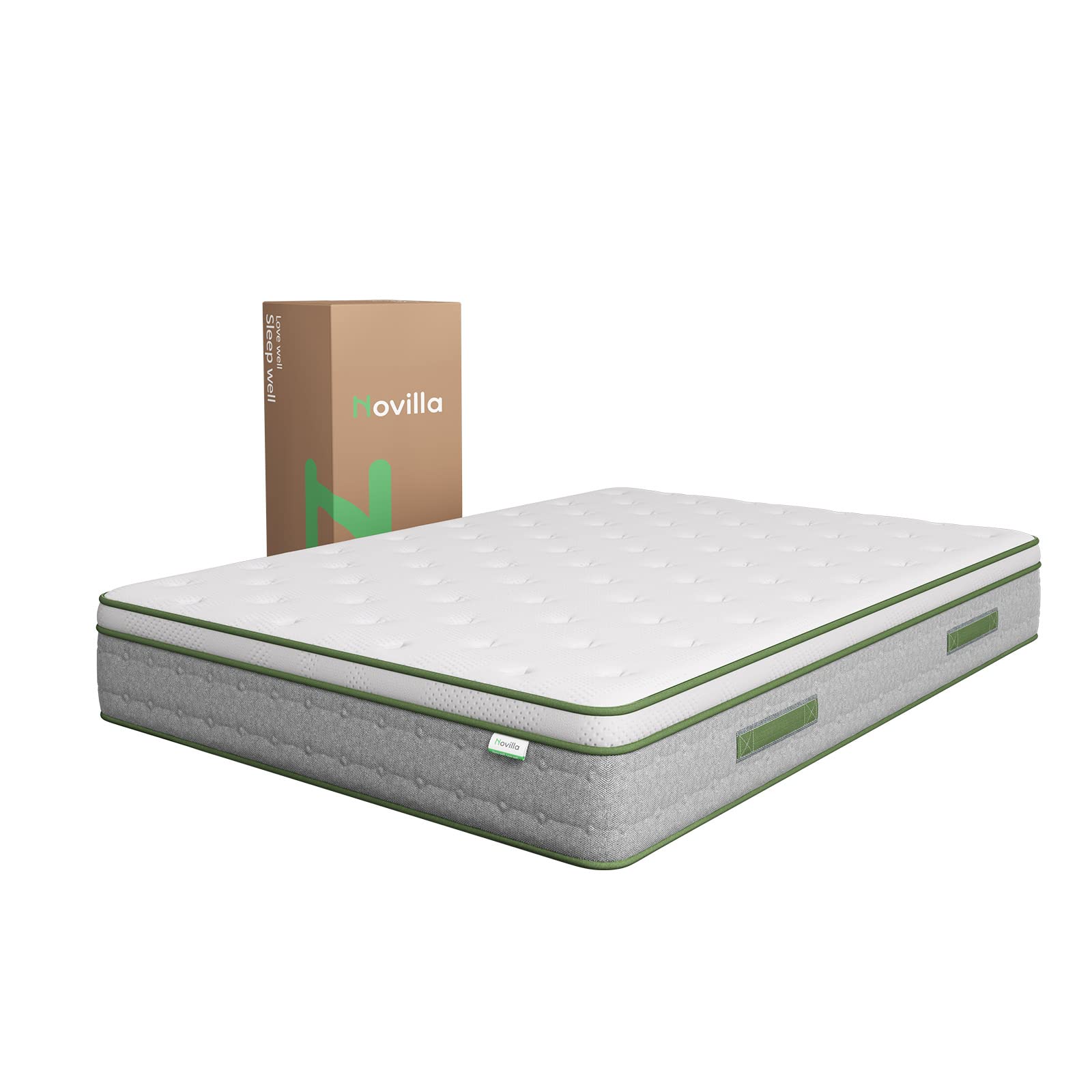 Novilla Colchones Viscoelástico 135x190, Colchón Muelles Ensacados, Espuma de Gel con Memoria, Fibra de Bambú Transpirable, Firmeza Media, Aislamiento de Movimiento, Altura 27 cm