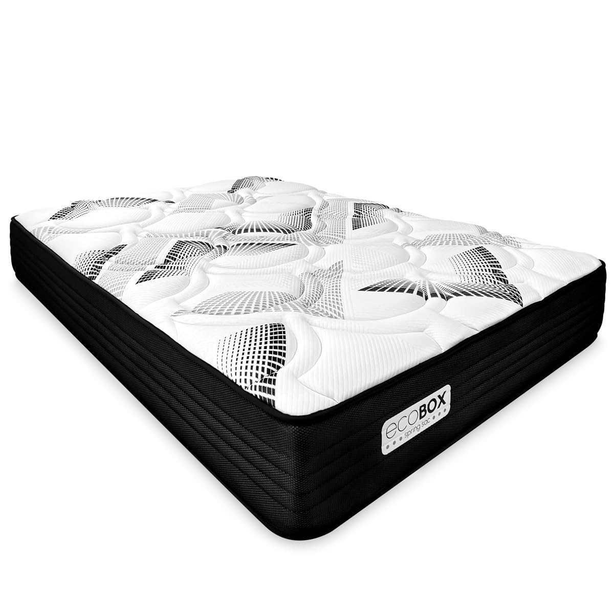DUÉRMETE ONLINE - Colchón Viscoelástico Híbrido Eco Box con Núcleo de Muelles Ensacados, Confort Óptimo, Firmeza Intermedia, Antiácaros Antibacteriano e Hipoalergénico 140 x 190