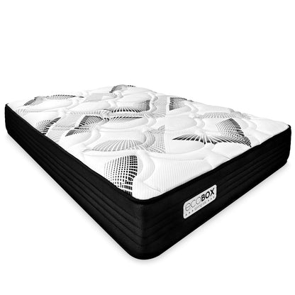 DUÉRMETE ONLINE - Colchón Viscoelástico Híbrido Eco Box con Núcleo de Muelles Ensacados, Confort Óptimo, Firmeza Intermedia, Antiácaros Antibacteriano e Hipoalergénico 140 x 190