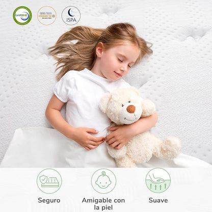 Novilla Colchones Viscoelástico 135x190, Colchón Muelles Ensacados, Espuma de Gel con Memoria, Fibra de Bambú Transpirable, Firmeza Media, Aislamiento de Movimiento, Altura 27 cm