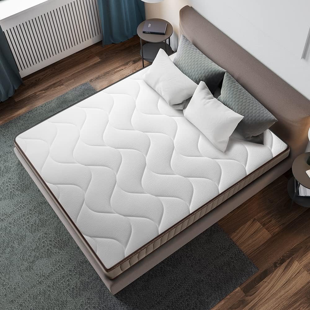Cecotec Colchón Híbrido Flow 7990 Hybrid 105x190. Multicapa, Núcleo de Muelles Ensacados SpringCore y Viscoelástica ViscoCare+, Altura 30 cm, Firmeza Medio Alta, SeparateMuv & BreathSoft