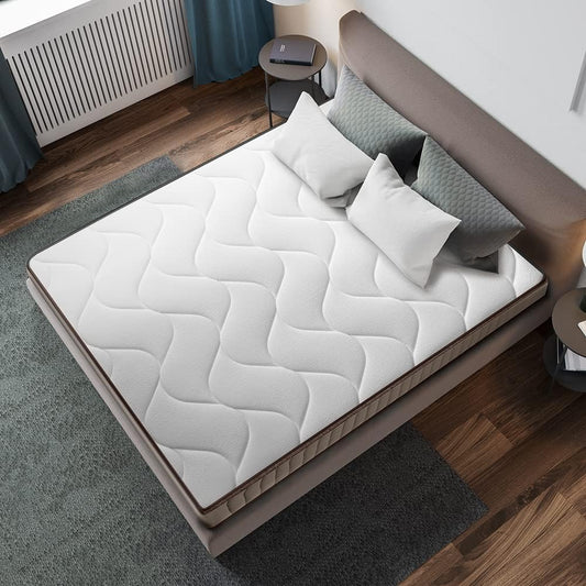 Cecotec Colchón Híbrido Flow 7990 Hybrid 105x190. Multicapa, Núcleo de Muelles Ensacados SpringCore y Viscoelástica ViscoCare+, Altura 30 cm, Firmeza Medio Alta, SeparateMuv & BreathSoft