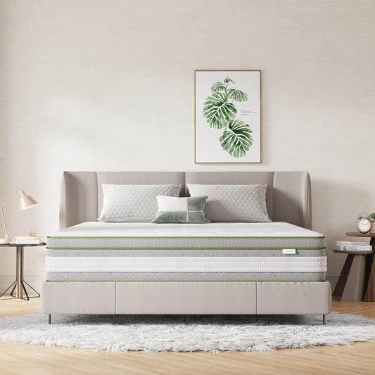 Novilla Colchones Viscoelástico 135x190, Colchón Muelles Ensacados, Espuma de Gel con Memoria, Fibra de Bambú Transpirable, Firmeza Media, Aislamiento de Movimiento, Altura 27 cm