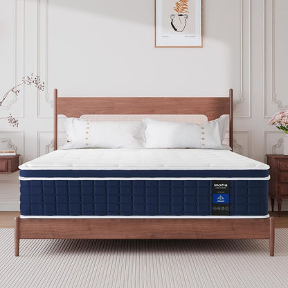 Inofia Colchón Ace Hybrid Pro 90 x 200 cm, Altura 30 cm, colchón de muelles ensacados, dureza H2, Resistencia Media, colchón de muelles de 7 Zonas con 100 Noches de Descanso de Prueba, colchón