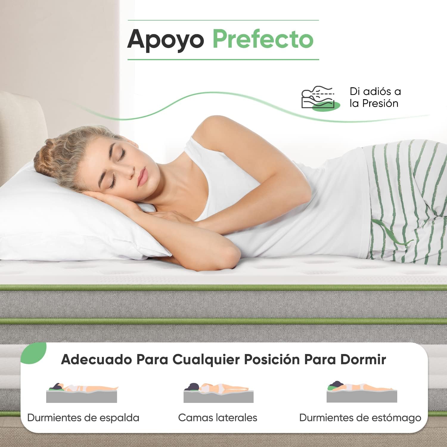 Novilla Colchones Viscoelástico 135x190, Colchón Muelles Ensacados, Espuma de Gel con Memoria, Fibra de Bambú Transpirable, Firmeza Media, Aislamiento de Movimiento, Altura 27 cm