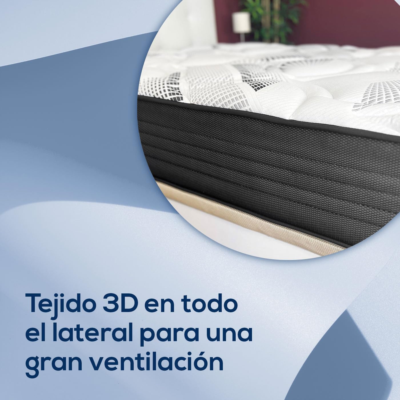 DUÉRMETE ONLINE - Colchón Viscoelástico Híbrido Eco Box con Núcleo de Muelles Ensacados, Confort Óptimo, Firmeza Intermedia, Antiácaros Antibacteriano e Hipoalergénico 140 x 190