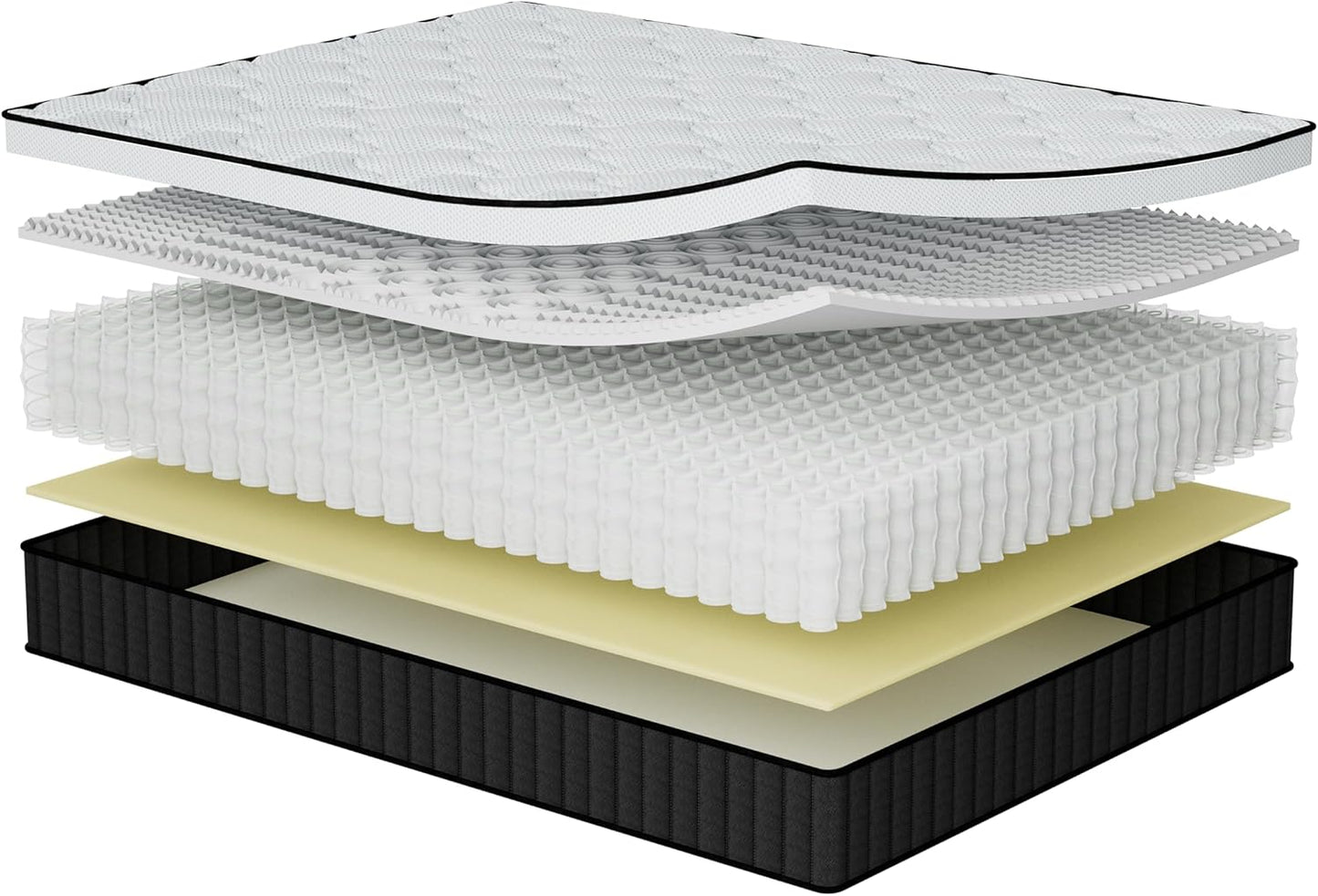 Zinus Colchón Doble de Espuma viscoelástica con muelles ensacados, 135 x 190 cm, 25 cm de Altura, firmeza Media, Tela Suave hipoalergénica y Transpirable, Alivio de presión, colchón de Lujo, Soporte