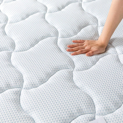 Zinus Colchón Doble de Espuma viscoelástica con muelles ensacados, 135 x 190 cm, 25 cm de Altura, firmeza Media, Tela Suave hipoalergénica y Transpirable, Alivio de presión, colchón de Lujo, Soporte