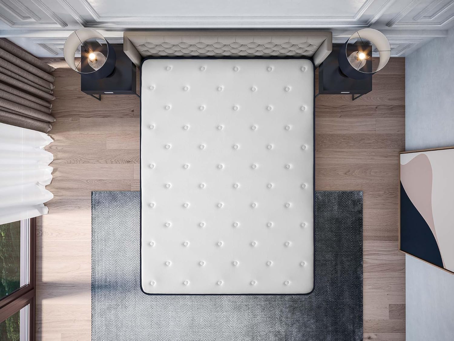 COSMOS - Colchón Viscoelástico 150x190 cm - Altura 30 cm - Upsilon - Espuma HR y Blue Latex - Firme, Transpirable, Hipoalergénico, Ergonómico - Cara Invierno Verano, 7 Zonas Confort
