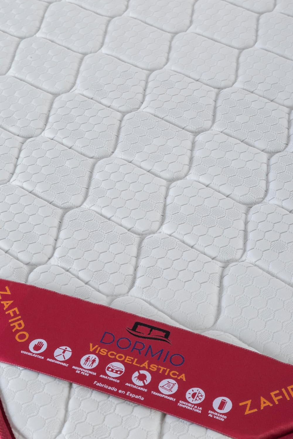 Dormio Zafiro - Colchón Viscoelástico, Transpirable, Antiácaros. Medida 150 x 190 Altura 24 cm.