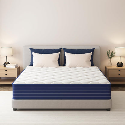 PurrJoys Colchón híbrido 135x190x25 cm, Espuma viscoelástica y muelles ensacados, firmeza Media, Transpirable, Independencia de lechos, Certificado CertiPUR-US® y Oeko-Tex®, sin Fibra de Vidrio