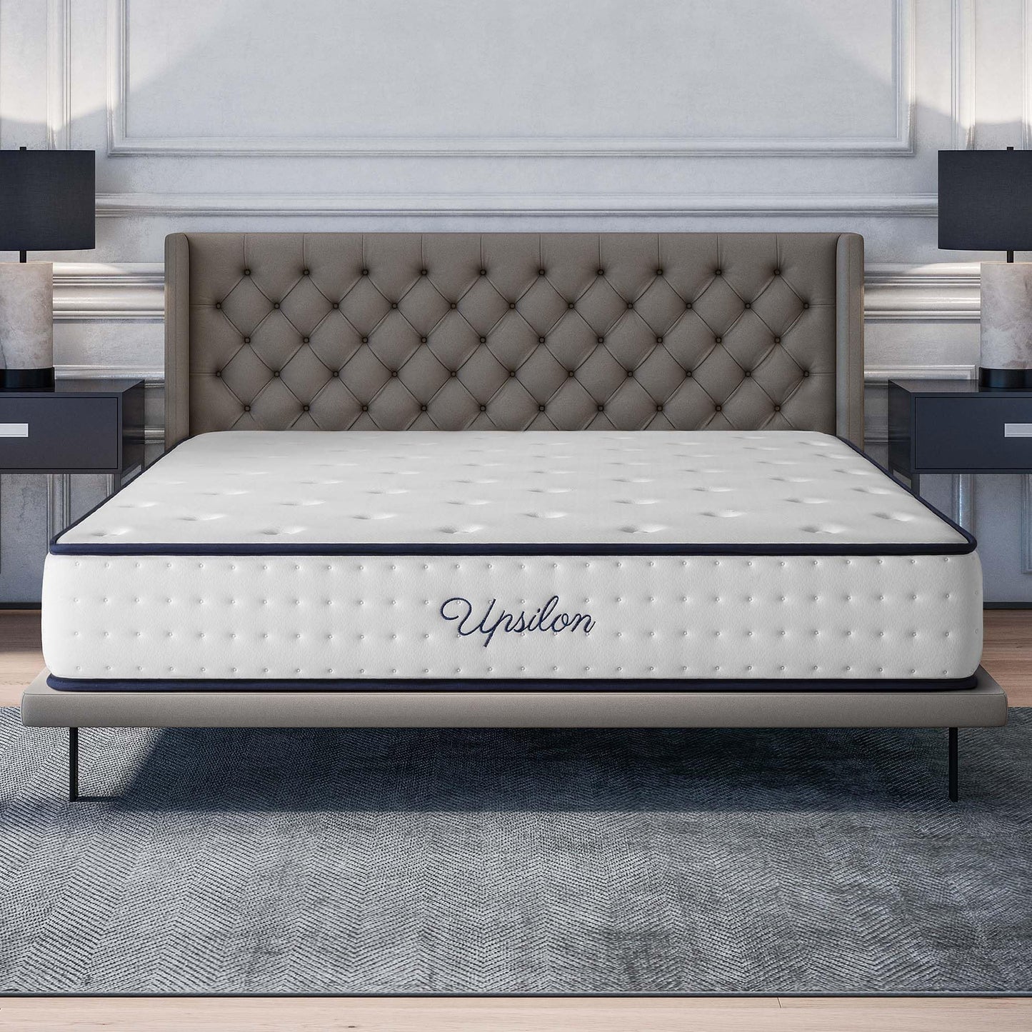 COSMOS - Colchón Viscoelástico 150x190 cm - Altura 30 cm - Upsilon - Espuma HR y Blue Latex - Firme, Transpirable, Hipoalergénico, Ergonómico - Cara Invierno Verano, 7 Zonas Confort