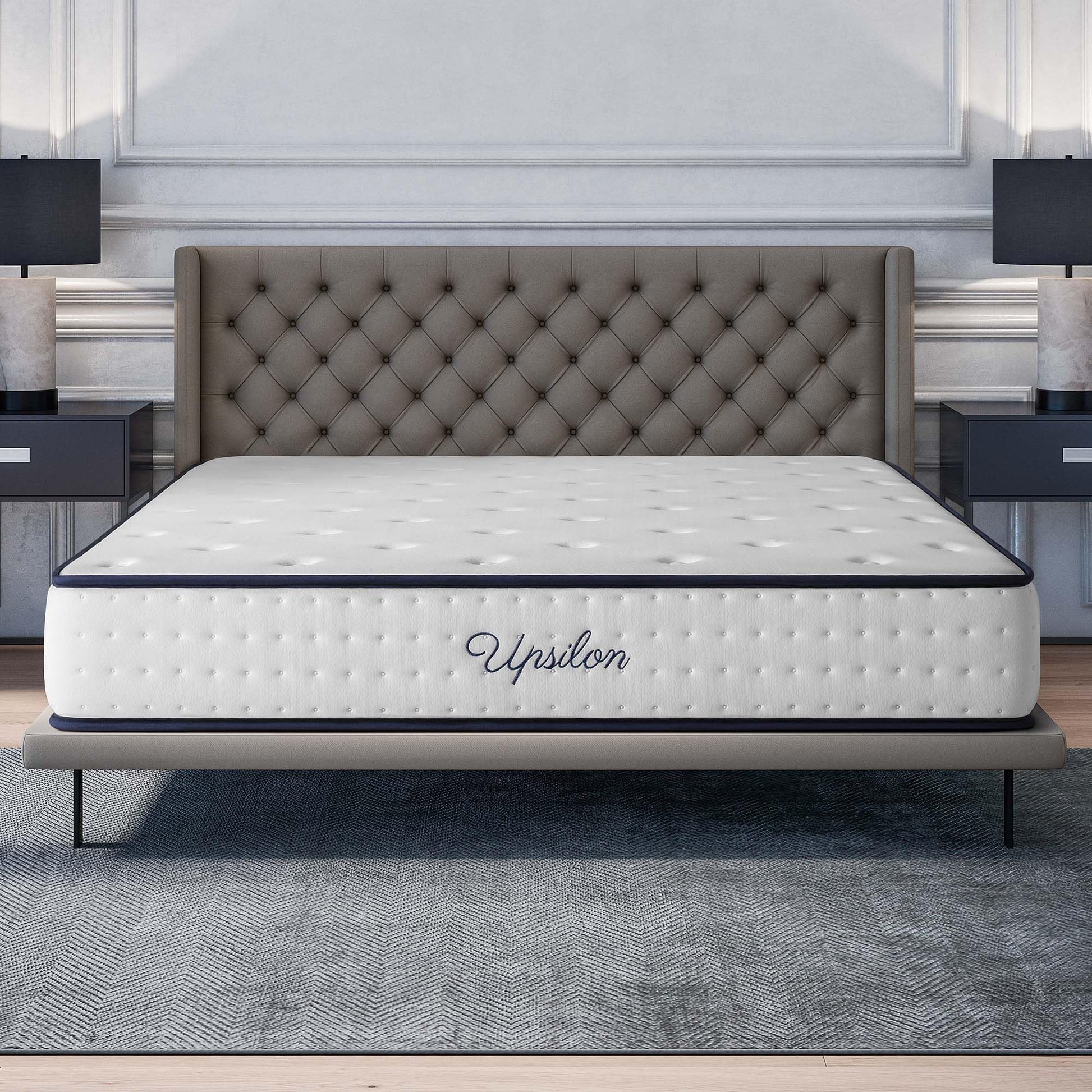 COSMOS - Colchón Viscoelástico 150x190 cm - Altura 30 cm - Upsilon - Espuma HR y Blue Latex - Firme, Transpirable, Hipoalergénico, Ergonómico - Cara Invierno Verano, 7 Zonas Confort