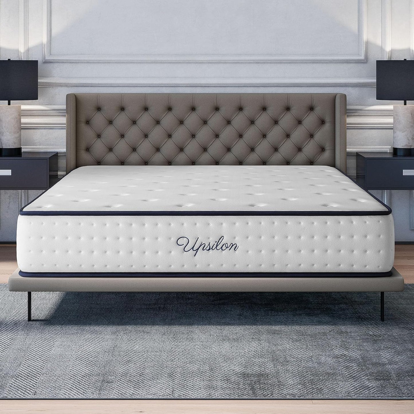 COSMOS - Colchón Viscoelástico 150x190 cm - Altura 30 cm - Upsilon - Espuma HR y Blue Latex - Firme, Transpirable, Hipoalergénico, Ergonómico - Cara Invierno Verano, 7 Zonas Confort