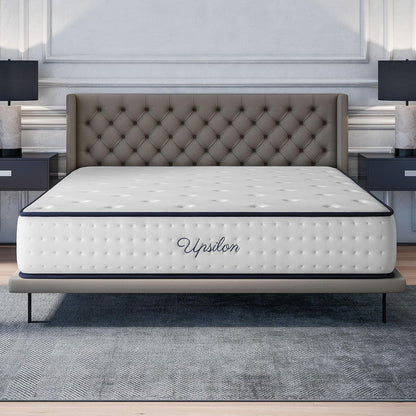 COSMOS - Colchón Viscoelástico 150x190 cm - Altura 30 cm - Upsilon - Espuma HR y Blue Latex - Firme, Transpirable, Hipoalergénico, Ergonómico - Cara Invierno Verano, 7 Zonas Confort