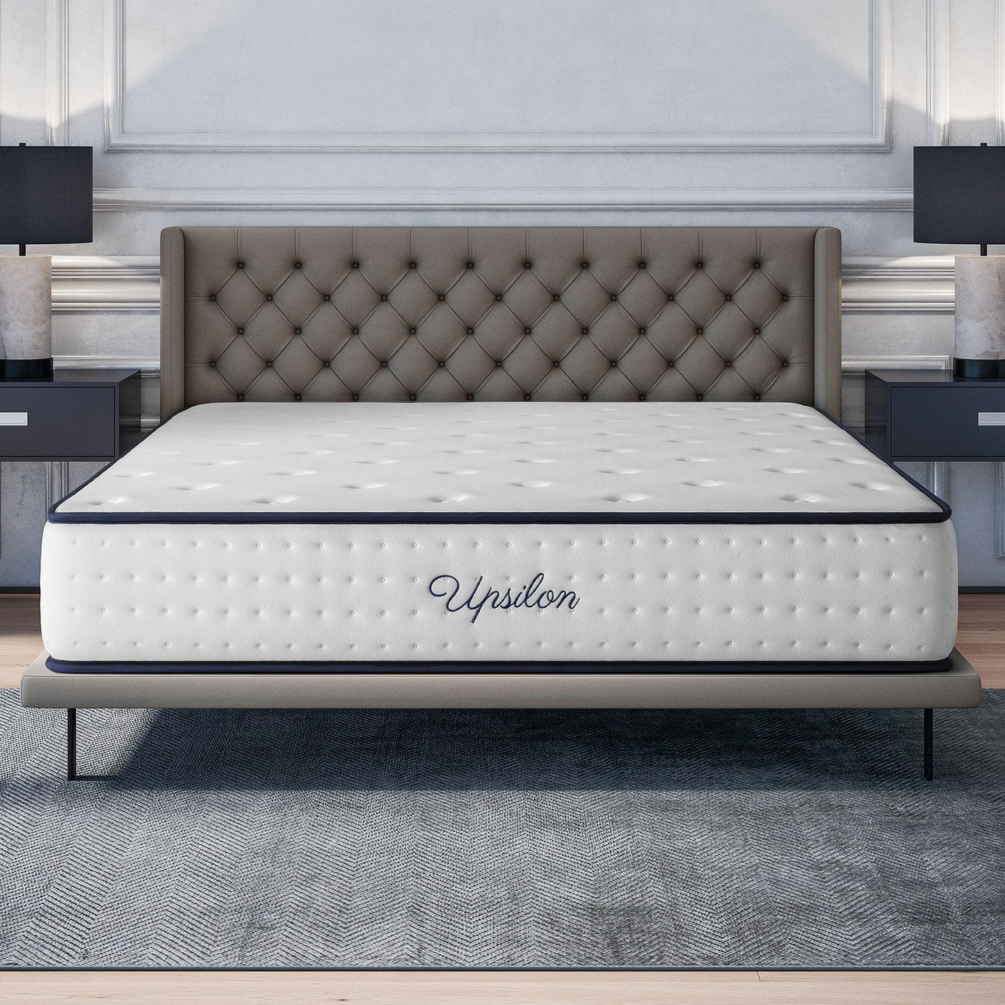 COSMOS - Colchón Viscoelástico 150x190 cm - Altura 30 cm - Upsilon - Espuma HR y Blue Latex - Firme, Transpirable, Hipoalergénico, Ergonómico - Cara Invierno Verano, 7 Zonas Confort