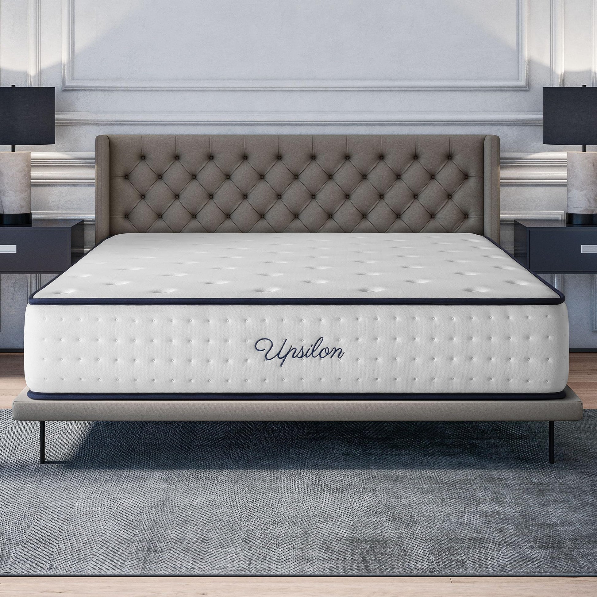 COSMOS - Colchón Viscoelástico 150x190 cm - Altura 30 cm - Upsilon - Espuma HR y Blue Latex - Firme, Transpirable, Hipoalergénico, Ergonómico - Cara Invierno Verano, 7 Zonas Confort