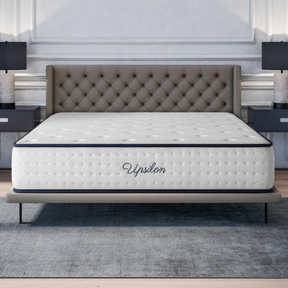 COSMOS - Colchón Viscoelástico 150x190 cm - Altura 30 cm - Upsilon - Espuma HR y Blue Latex - Firme, Transpirable, Hipoalergénico, Ergonómico - Cara Invierno Verano, 7 Zonas Confort