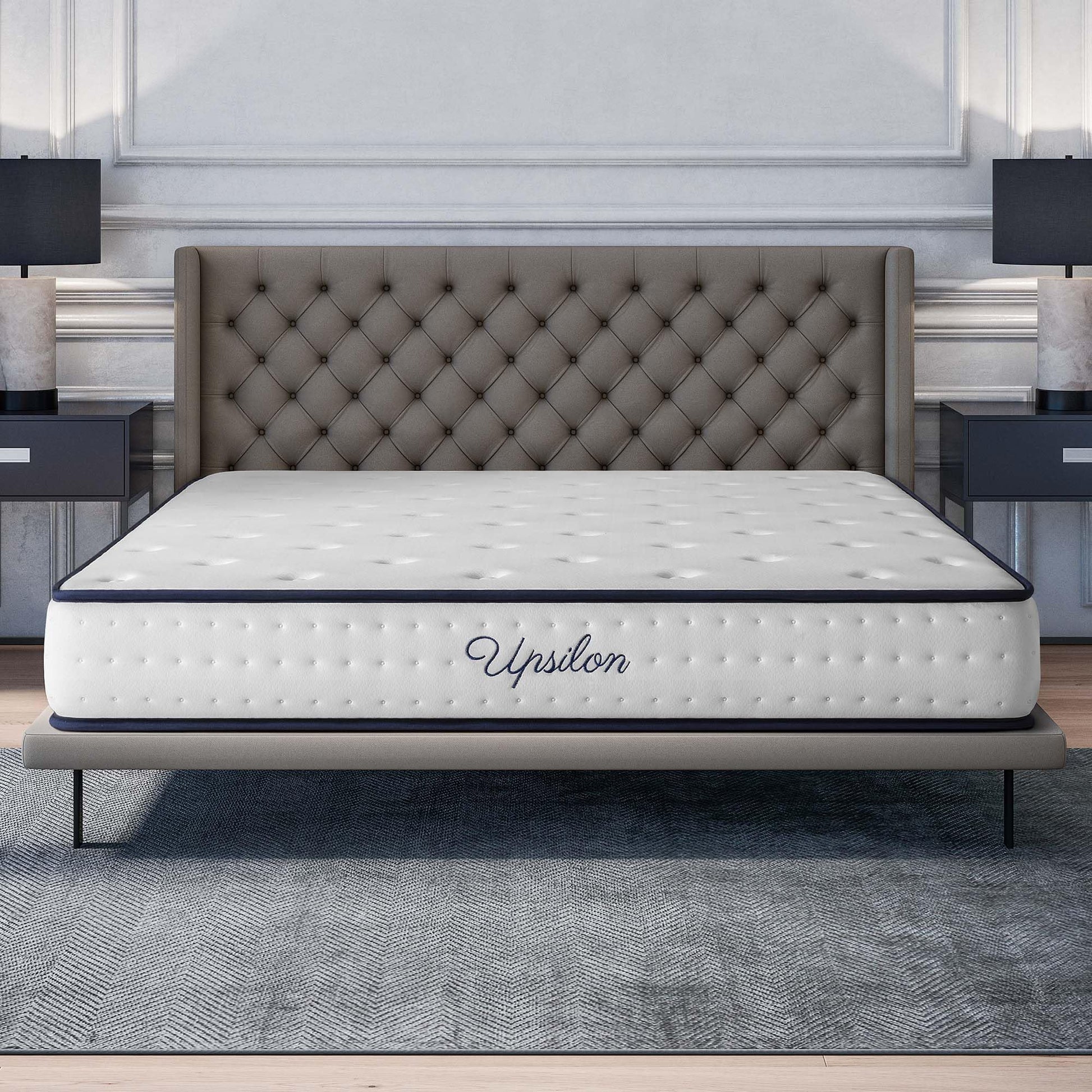 COSMOS - Colchón Viscoelástico 150x190 cm - Altura 30 cm - Upsilon - Espuma HR y Blue Latex - Firme, Transpirable, Hipoalergénico, Ergonómico - Cara Invierno Verano, 7 Zonas Confort